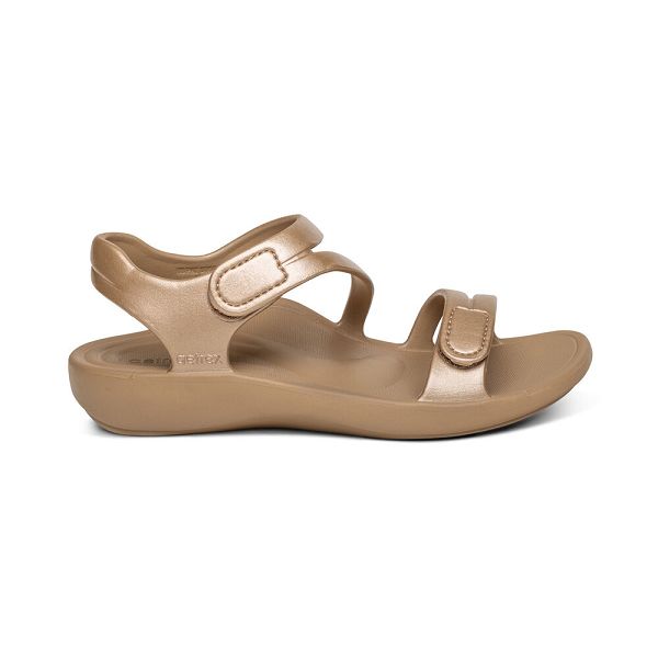 Aetrex Women's Jillian Sport Water-Friendly Sandals - Champagne | USA B2LTTHM